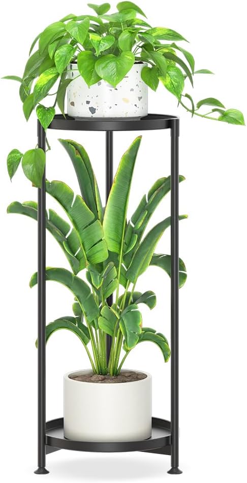 iDavosic.ly 2 Tier Corner Plant Stand for Indoor and Outdoor Use