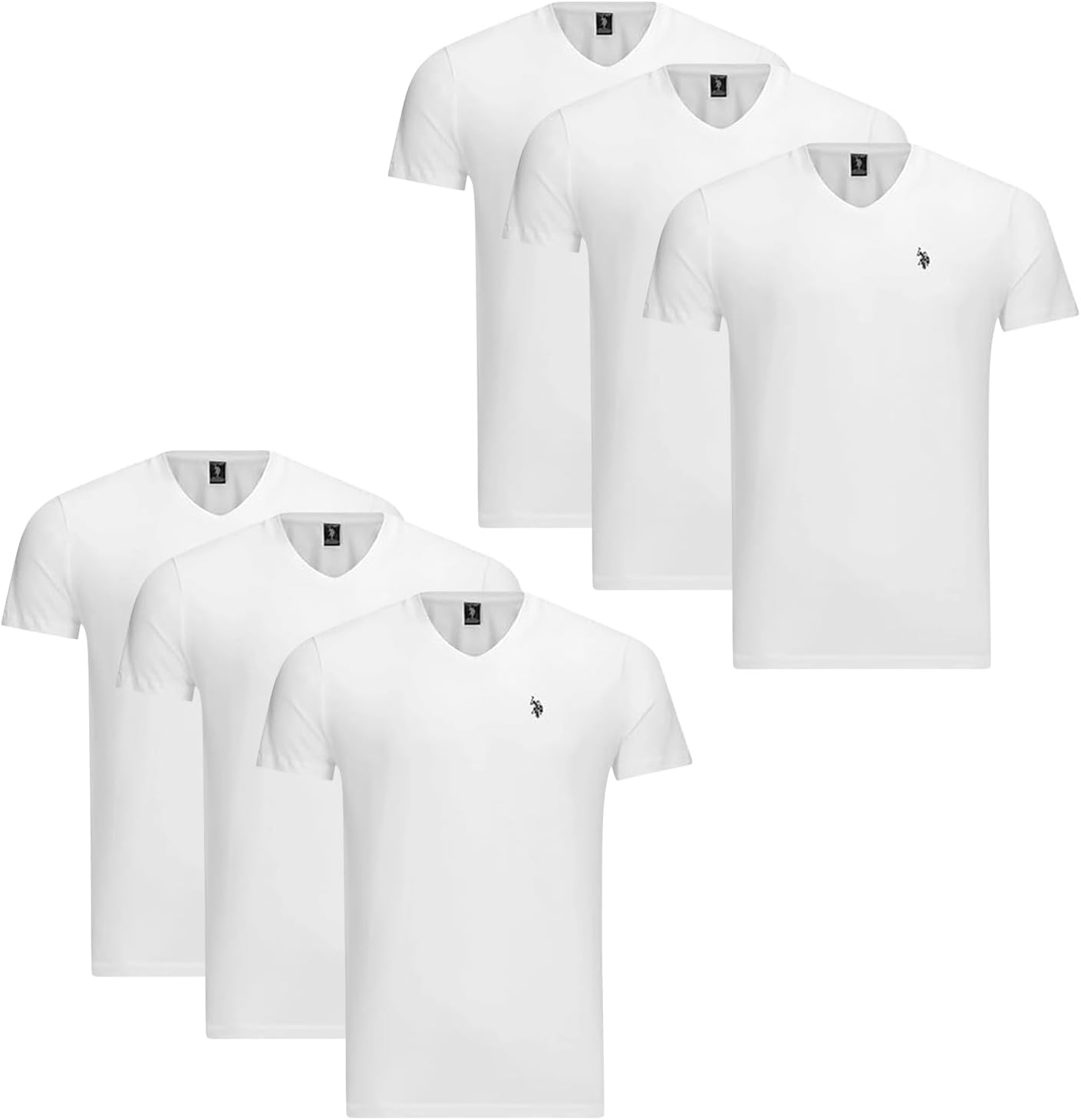 U.S. Polo Assn. Men's V-Neck Tee - Comfortable 6 Pack Option