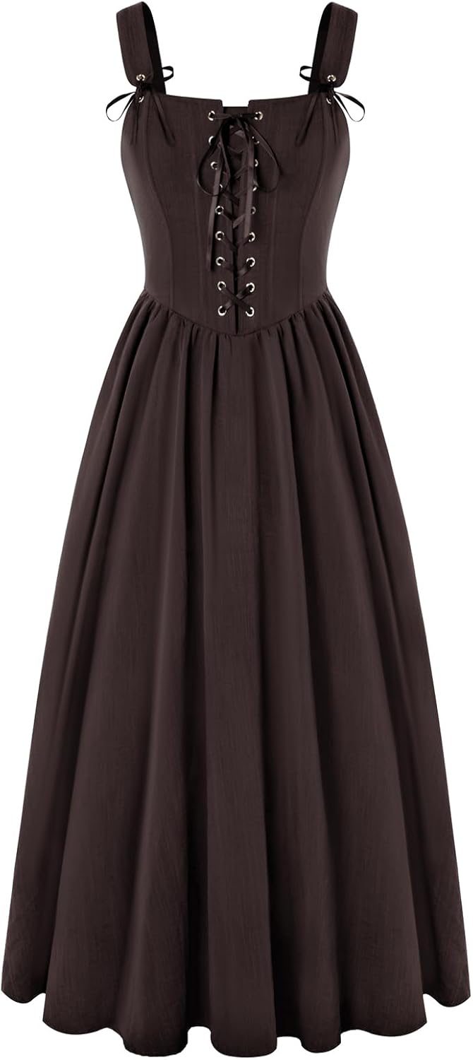 Scarlet Darkness Renaissance Dress for Women with Lace Up Design