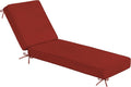 Olefin Chaise Lounge Cushion 80 x 26 x 4 in Red - Water-Resistant