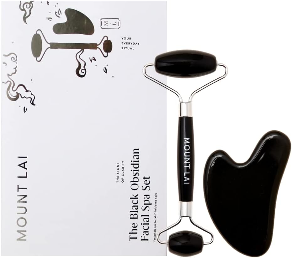 Obsidian Gua Sha Facial Tools Set for Anti Aging Skin Care