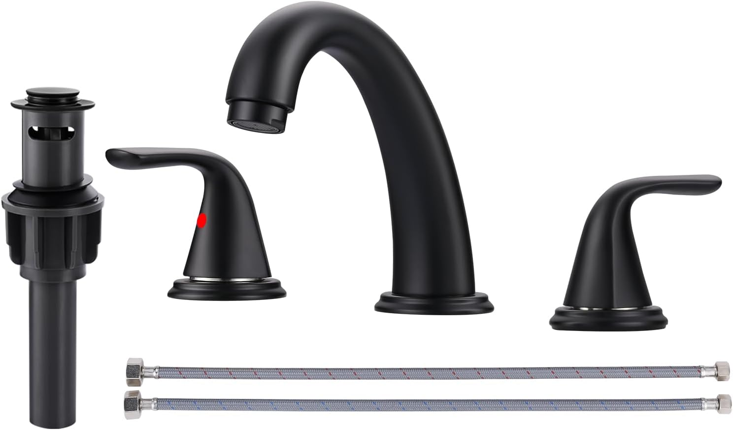 Widespread Bathroom Sink Faucet with Matte Black Finish