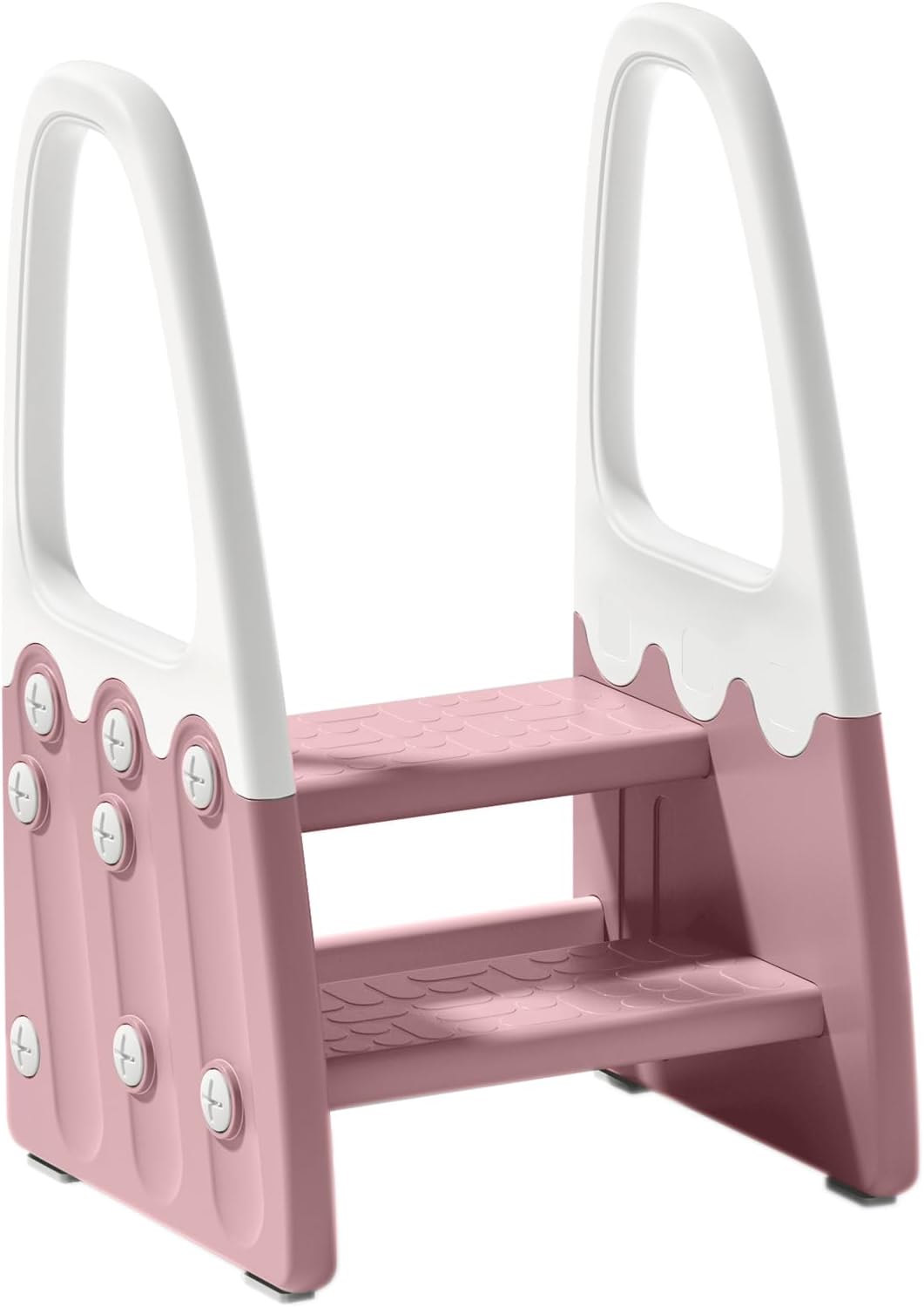 Two Step Stool with Handrails for Kids - Safe and Stable