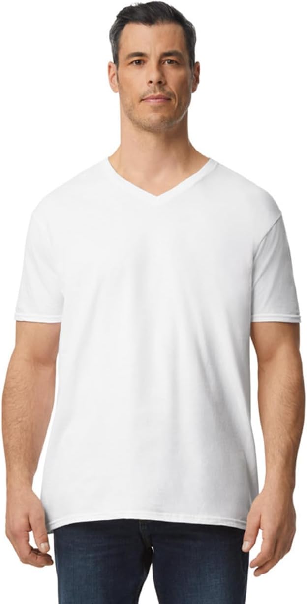 Gildan G64V00 Men's Softstyle V-Neck T-Shirt for Comfort