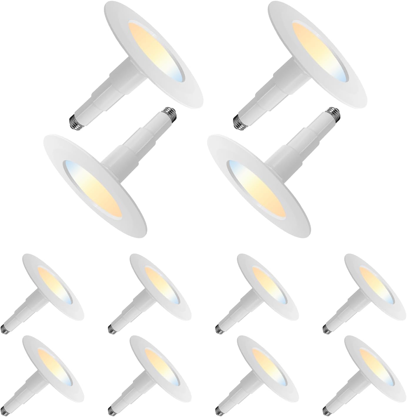 12-Pack 5/6 Inch LED Can Lights with Adjustable Color Options
