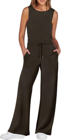 Womens Jumpsuits Thick Wide Leg Romper - Comfortable Everyday Fit