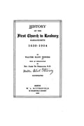 History of the First Church in Roxbury, MA 1630-1904 Insights