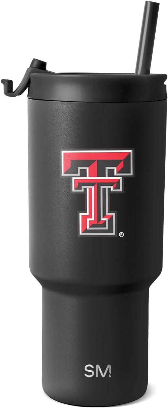 30oz Tumbler with Flip Lid and Straws - Perfect for Texas Tech Fans