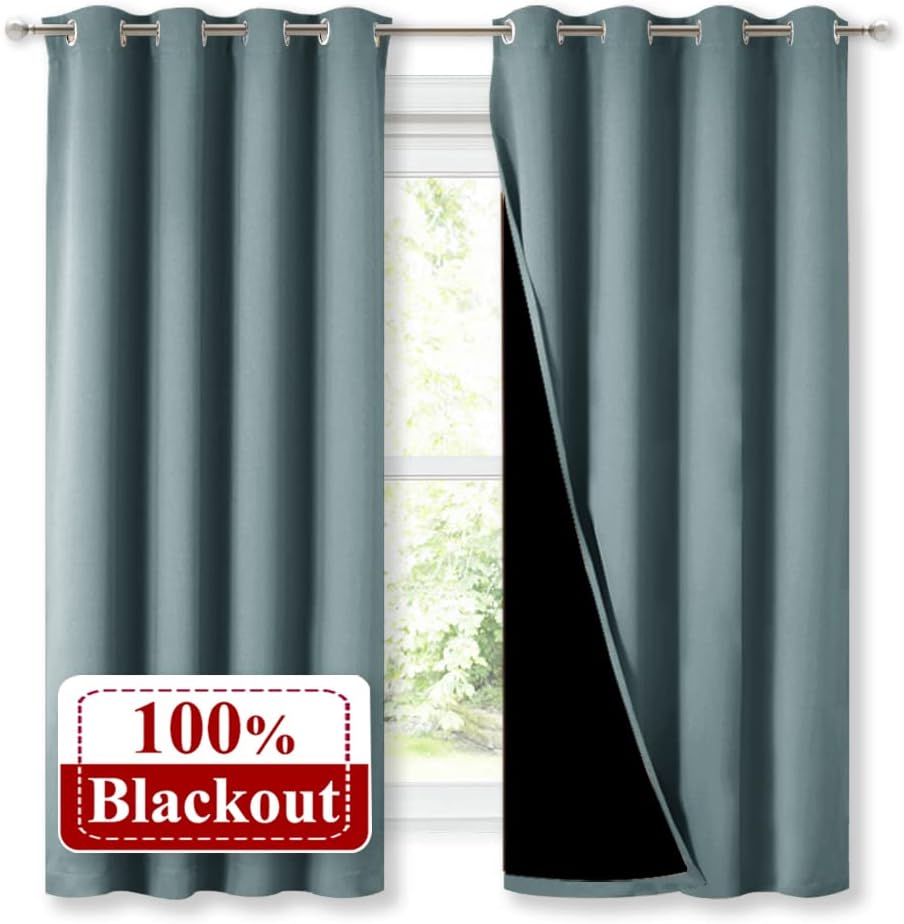 NICETOWN 100% Blackout Curtains for Total Darkness and Comfort