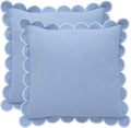 Blue Scalloped Pillow Covers 18 x 18 - Margot Set of 2