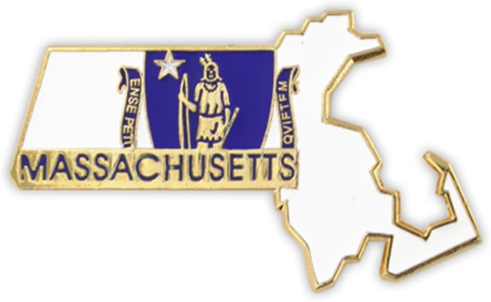 Massachusetts State Shape Flag Lapel Pin for Collectors and Gifts