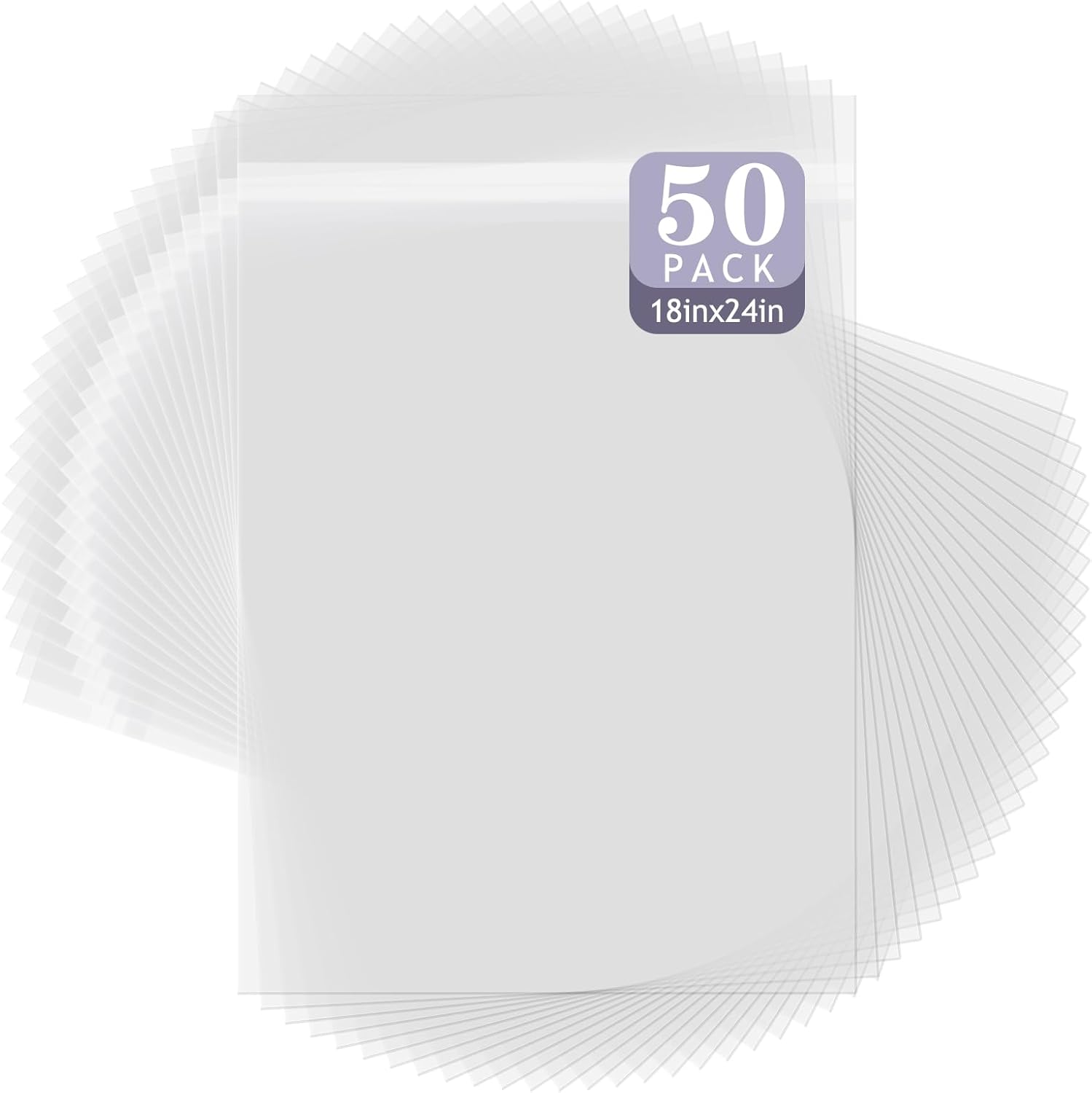 Crystal Clear Bags for 18x24 Mats - 50 Pack for Photos