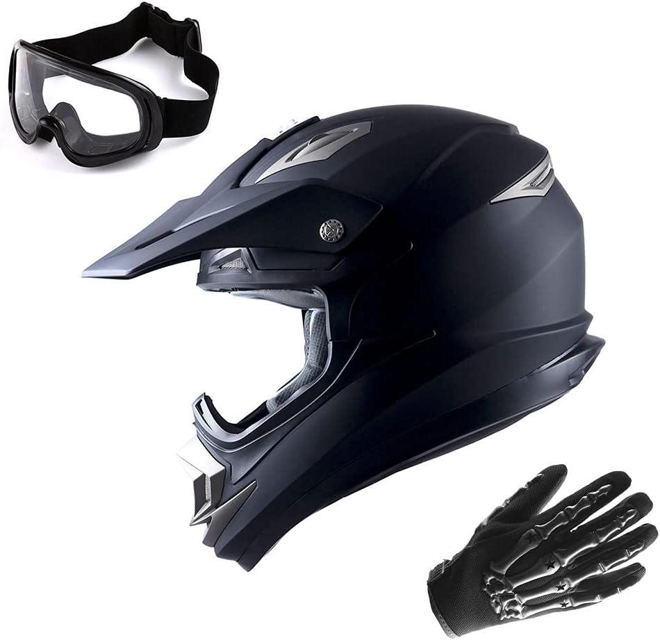 1Storm Adult Motocross Helmet with Goggles and Gloves Bundle