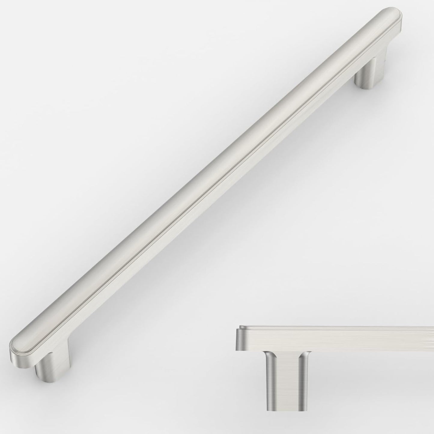 Amerdeco 10 Pack Brushed Satin Nickel Cabinet Pulls for Kitchen