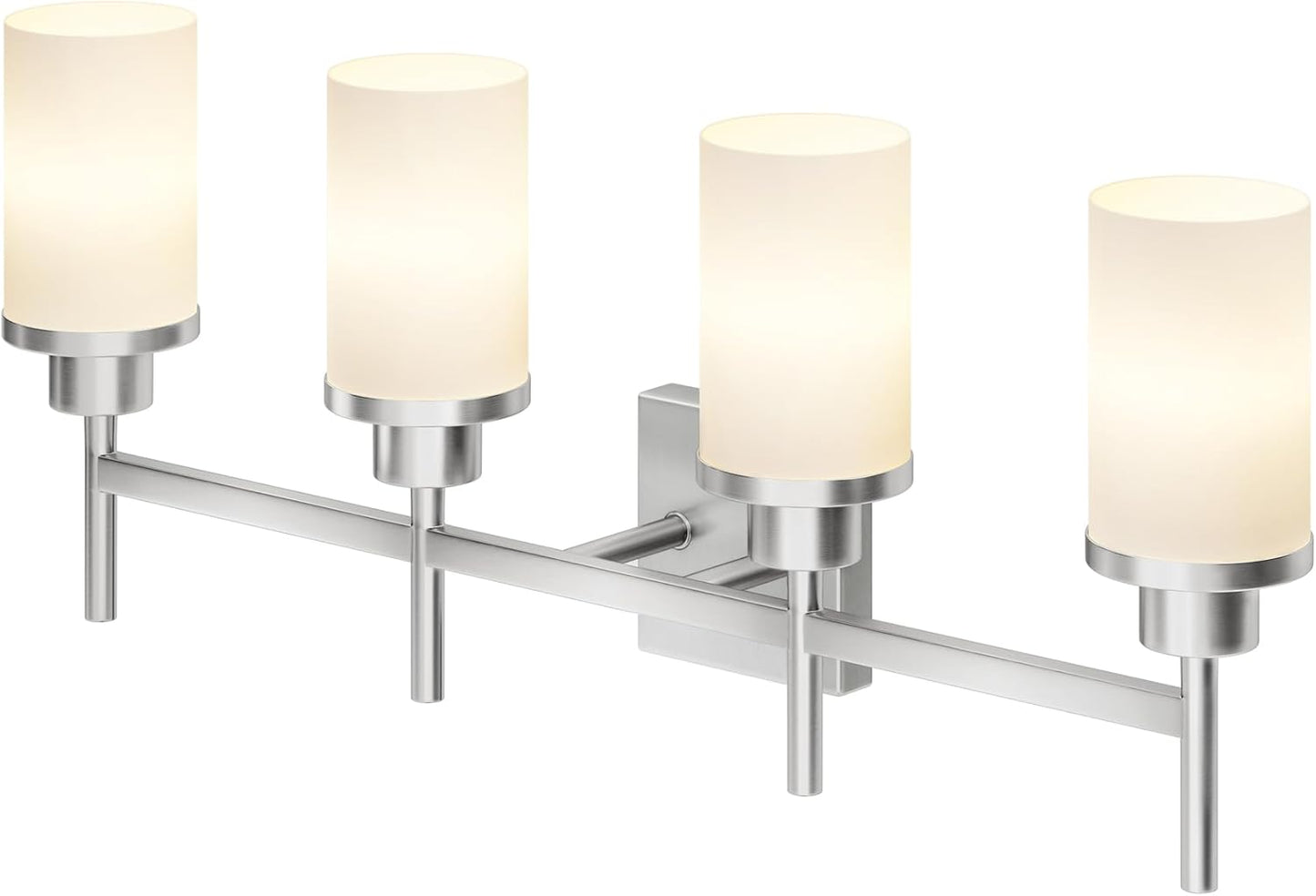 4-Light Vanity Lighting Fixtures with Frosted Glass Shade