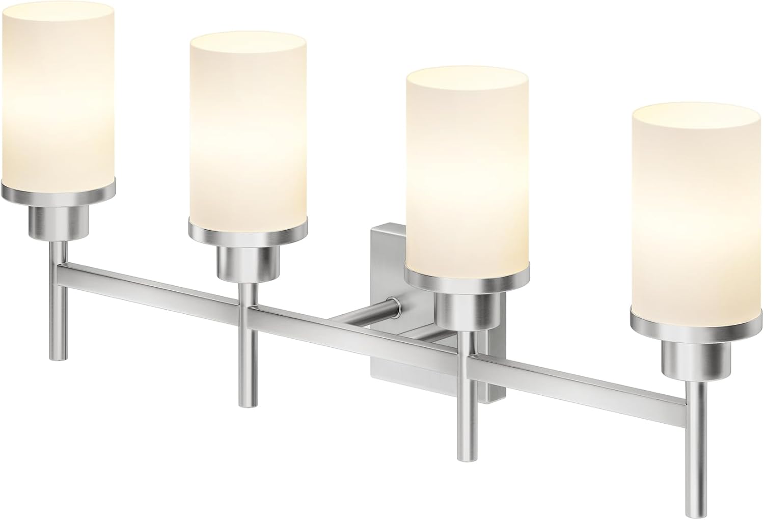 4-Light Vanity Lighting Fixtures with Frosted Glass Shade