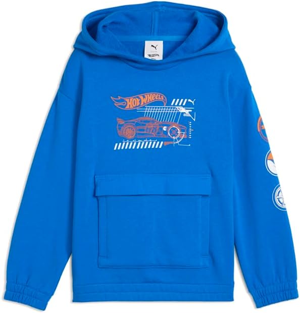PUMA Boys' Logo Pullover Hoodie with Front Pocket for Kids