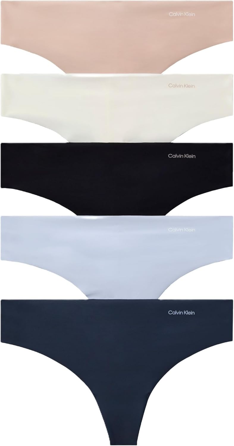 Calvin Klein Women's Invisibles Seamless Thong Panties 5 Pack