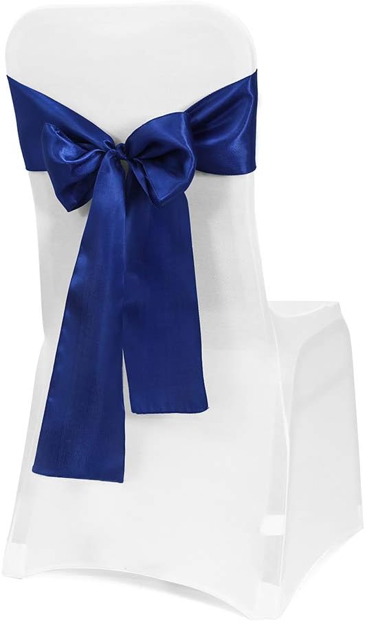 Obstal 50 PCS Satin Chair Sashes Bows for Elegant Events