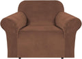 Stretch Velvet Armchair Cover Slipcover for 31ft-49ft Chairs - Caramel