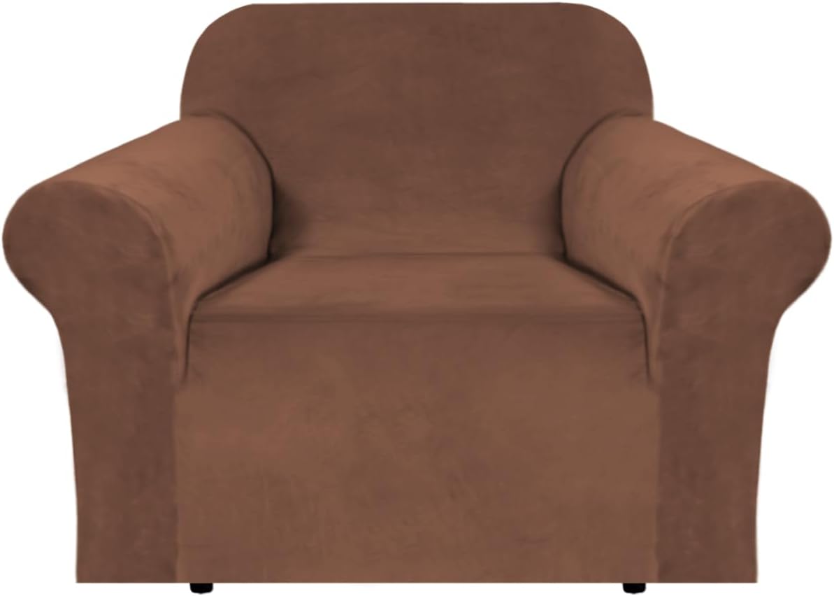 H.VERSAILTEX Stretch Velvet Armchair Cover for Living Room