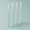 Flameless Taper Candles 9 in Pastel Blue 4-Pack - Real Wax Look