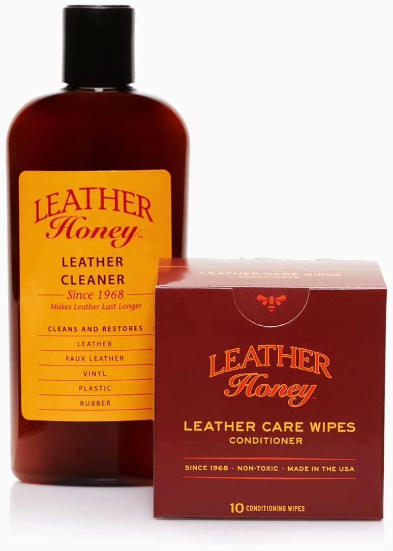 Revitalize Leather Easily with 8oz Honey Cleaner!