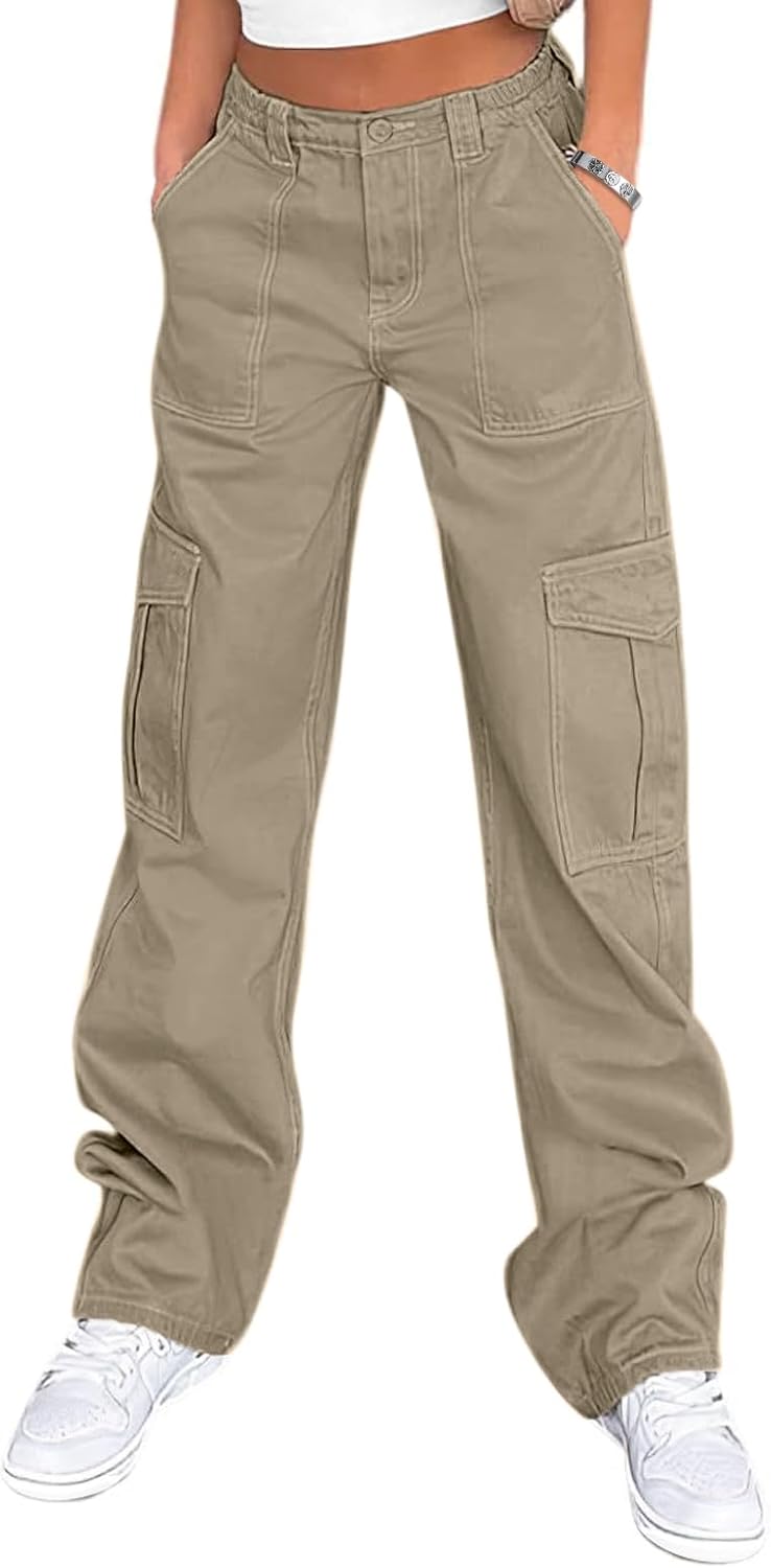 Lepunuo Cargo Pants for Women High Waisted Baggy Style
