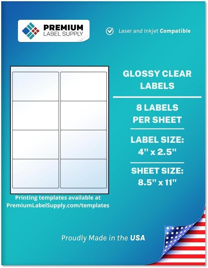 Premium Label Supply Glossy Clear Address Labels for All Needs