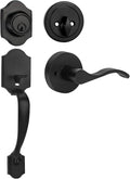 Front Door Handle and Deadbolt Set - Matte Black Classic
