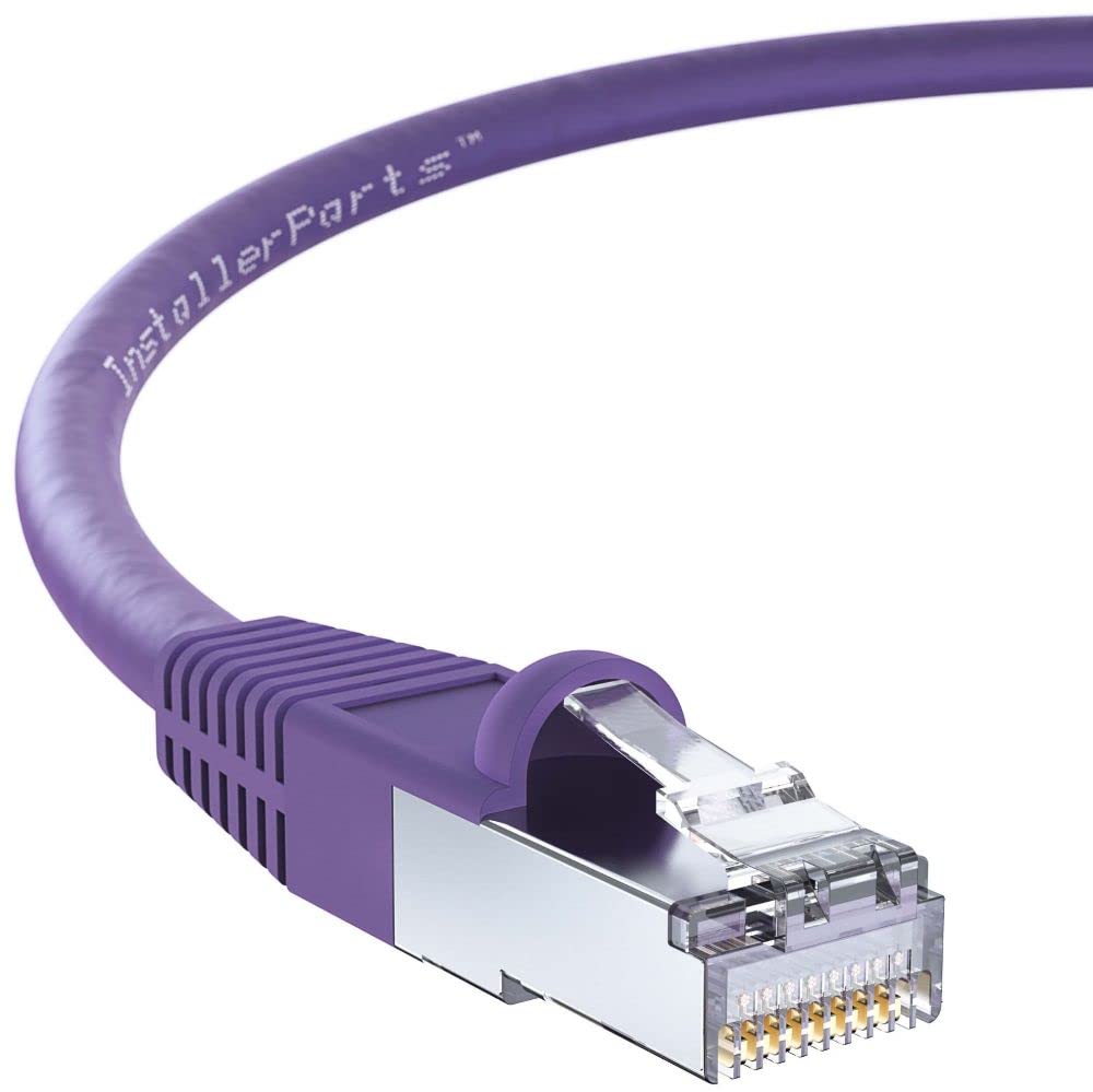 InstallerParts 50 Pack Shielded CAT6 Ethernet Cable 5 FT Purple