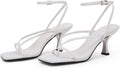 Women's Lace Up Heeled Sandals Square Toe Kitten Heel - Versatile