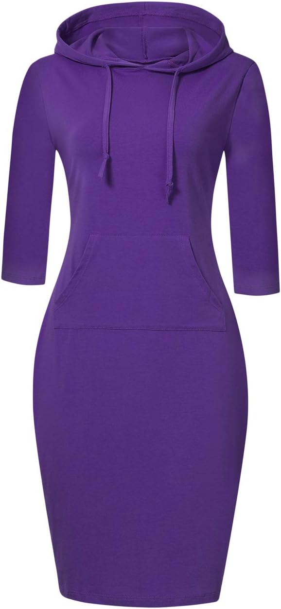 MISSKY Womens Casual Hoodie Dress for Leisure and Sport Activities