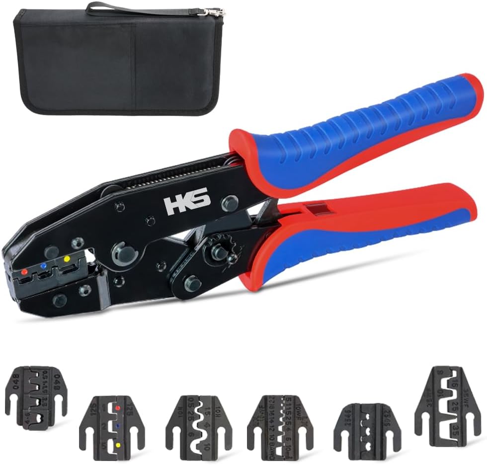 HKS Ratcheting Crimping Tool Set for Versatile Crimping Needs