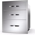 Outdoor Kitchen Stainless Steel Triple Drawers - Flush Mount BBQ