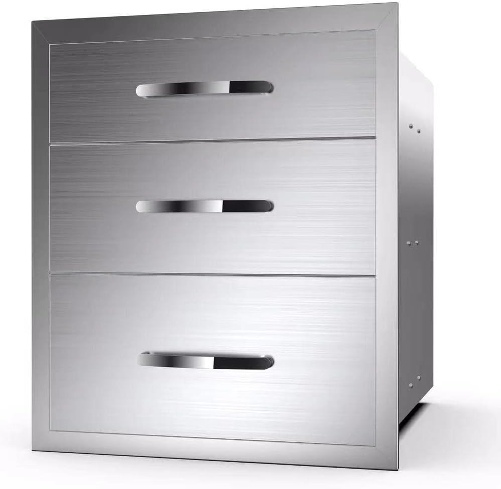 Outdoor Kitchen Stainless Steel Triple Drawers for BBQ Islands