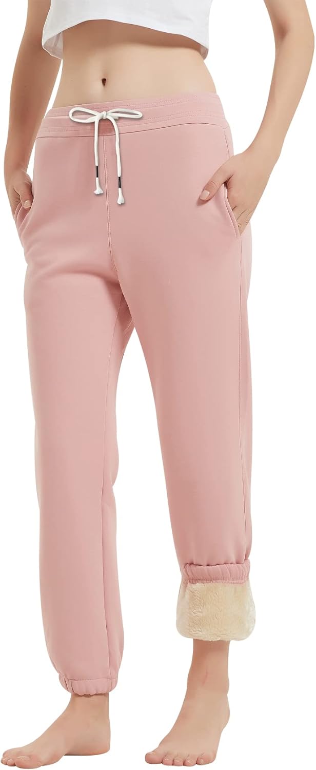 Gihuo Women's Sherpa Lined Sweatpants for Winter Warmth