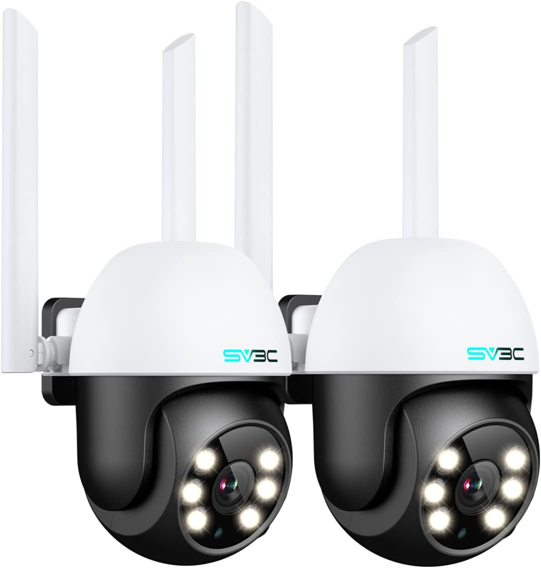SV3C 2 Pack PTZ Security Camera with Auto Tracking and Night Vision