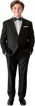 Boys Suit Set with Suspenders - Husky Fit 7-Piece PACOROMANO