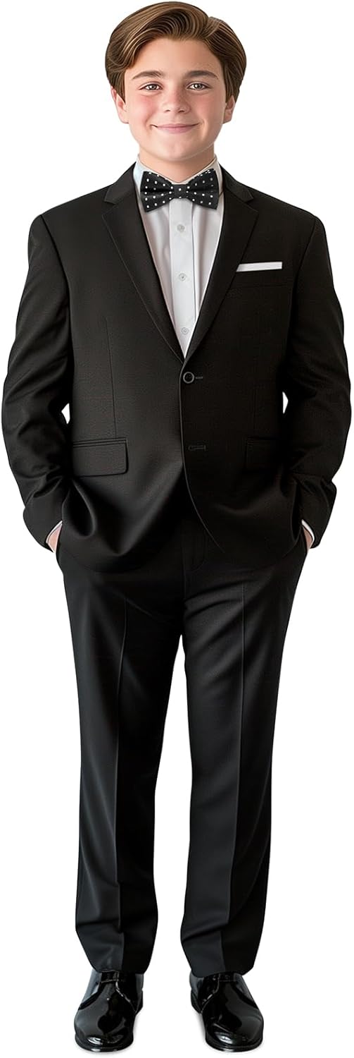 Boys Suit Set with Suspenders for All Occasions - 7 Pcs