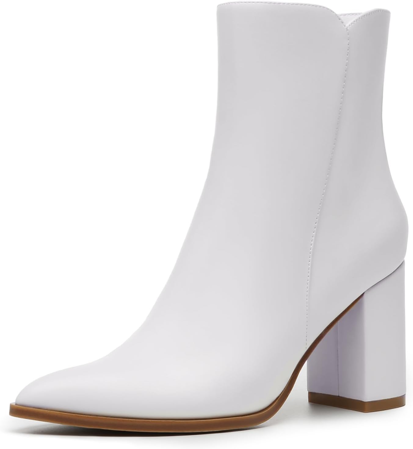 Athlefit Women's Heeled Ankle Boots with Chunky Block Heel