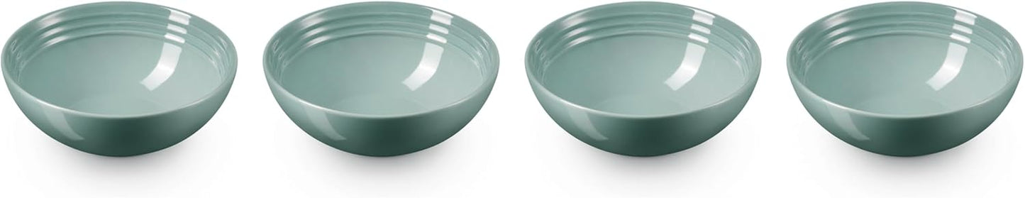 Le Creuset Stoneware Soup Bowls Set of 4, 22 oz, Sea Salt