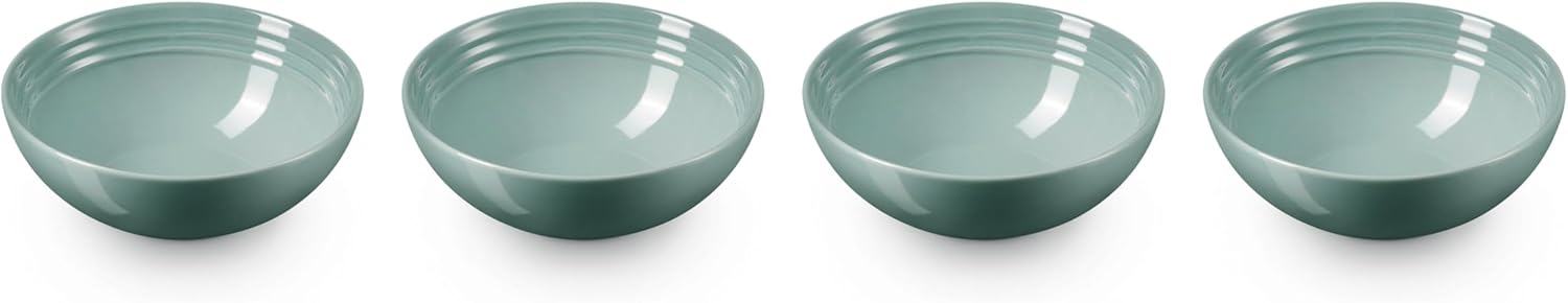 Le Creuset Stoneware Soup Bowls Set of 4, 22 oz, Sea Salt