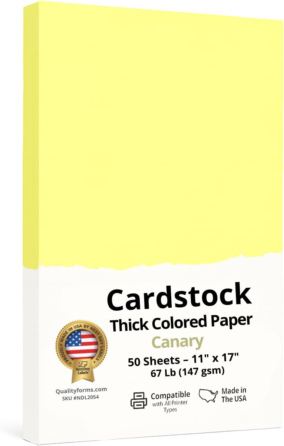 NextDayLabels Color Cardstock Paper - Perfect for Crafting & More