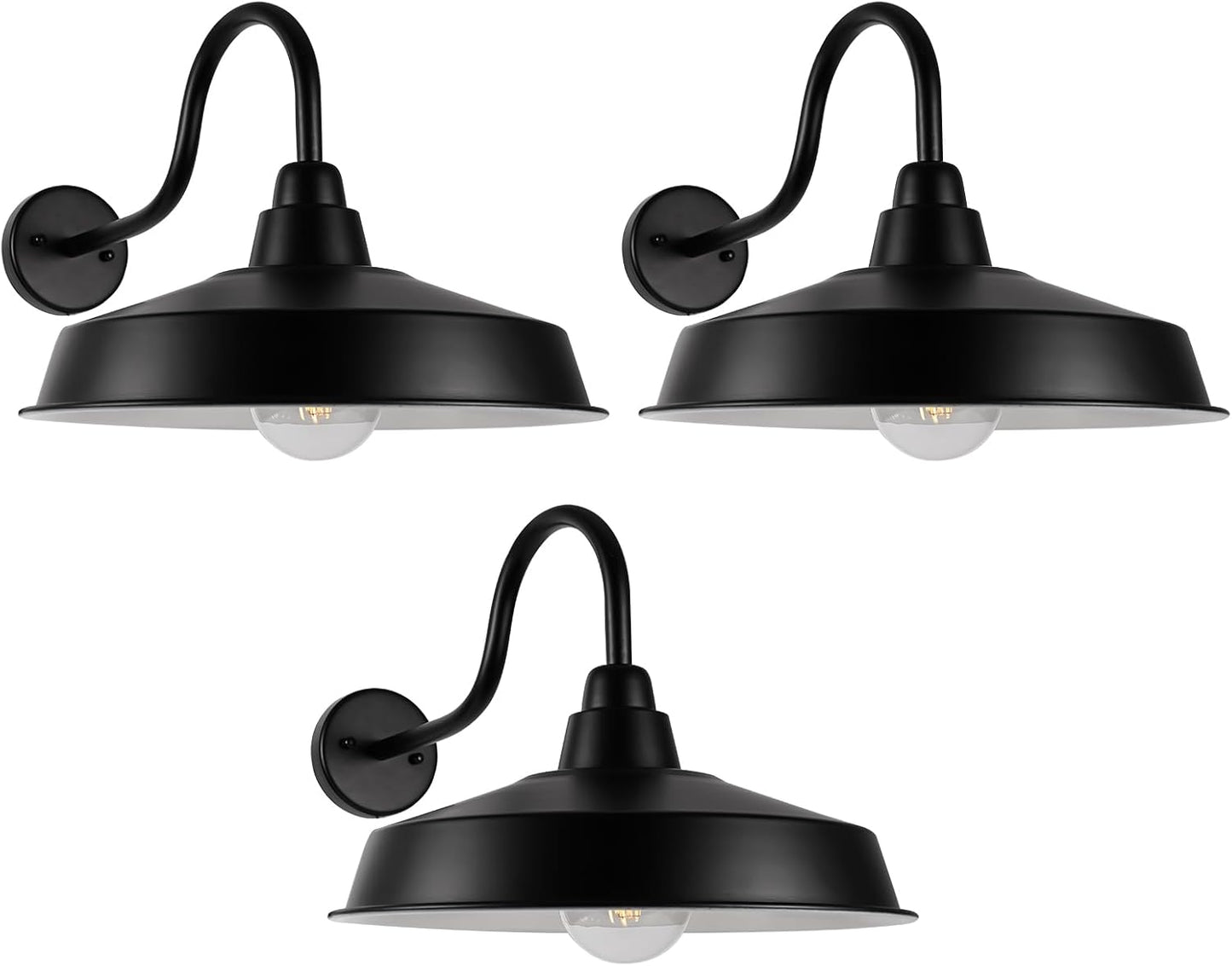 Gooseneck Barn Light Outdoor - 16 Inch Dome Farmhouse Fixture