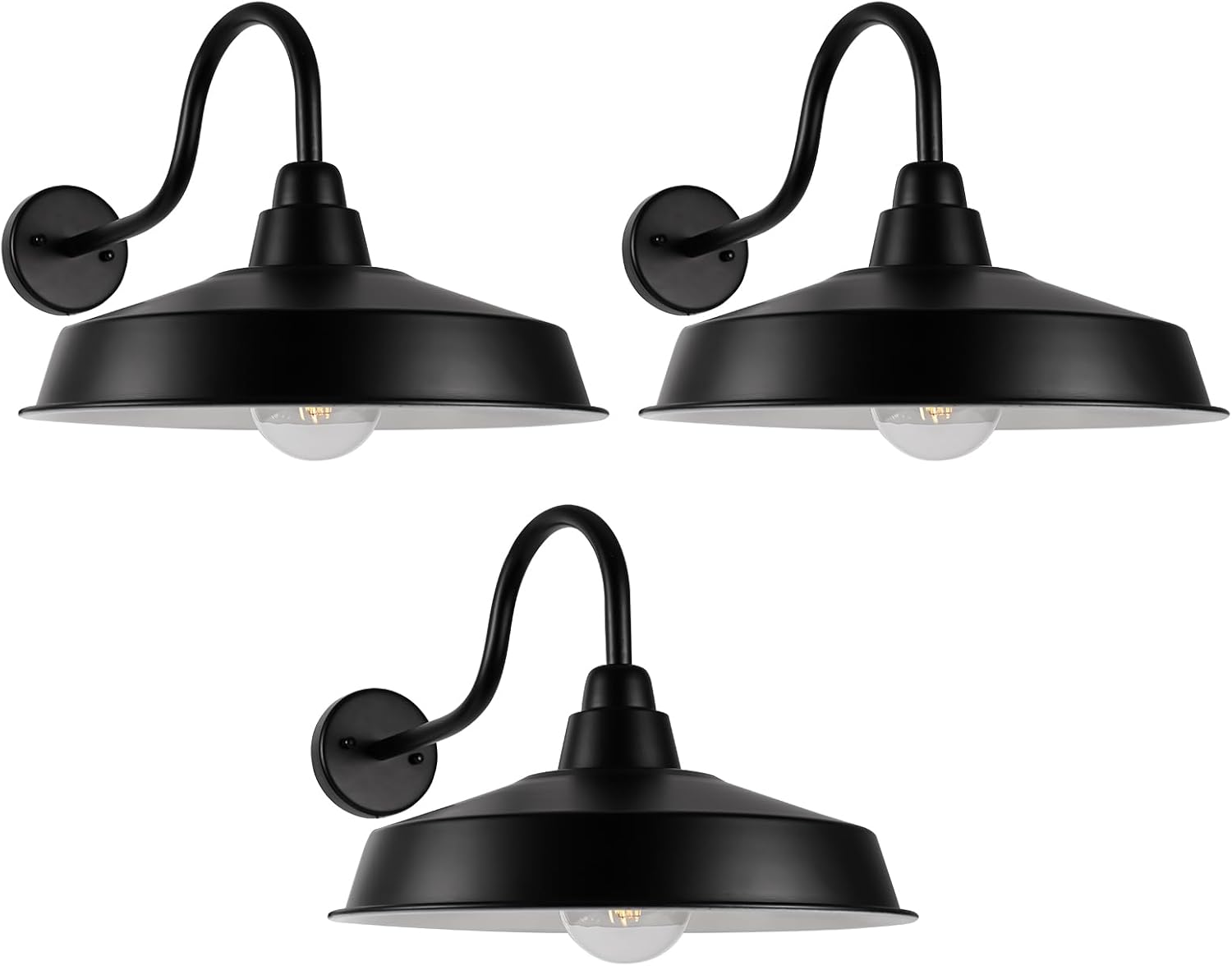 Gooseneck Barn Light Outdoor - 16 Inch Dome Farmhouse Fixture