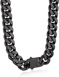 Mens Miami Cuban Link Chain Necklace 9mm to 12mm - Chunky Stainless