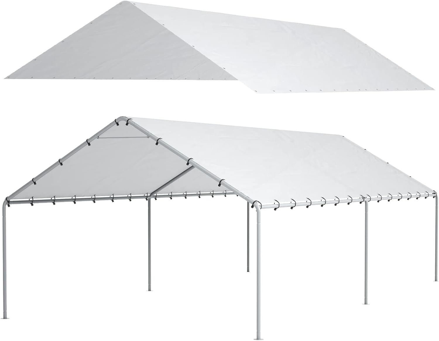 10 x 20 Ft Carport Replacement Canopy Cover for All Weather