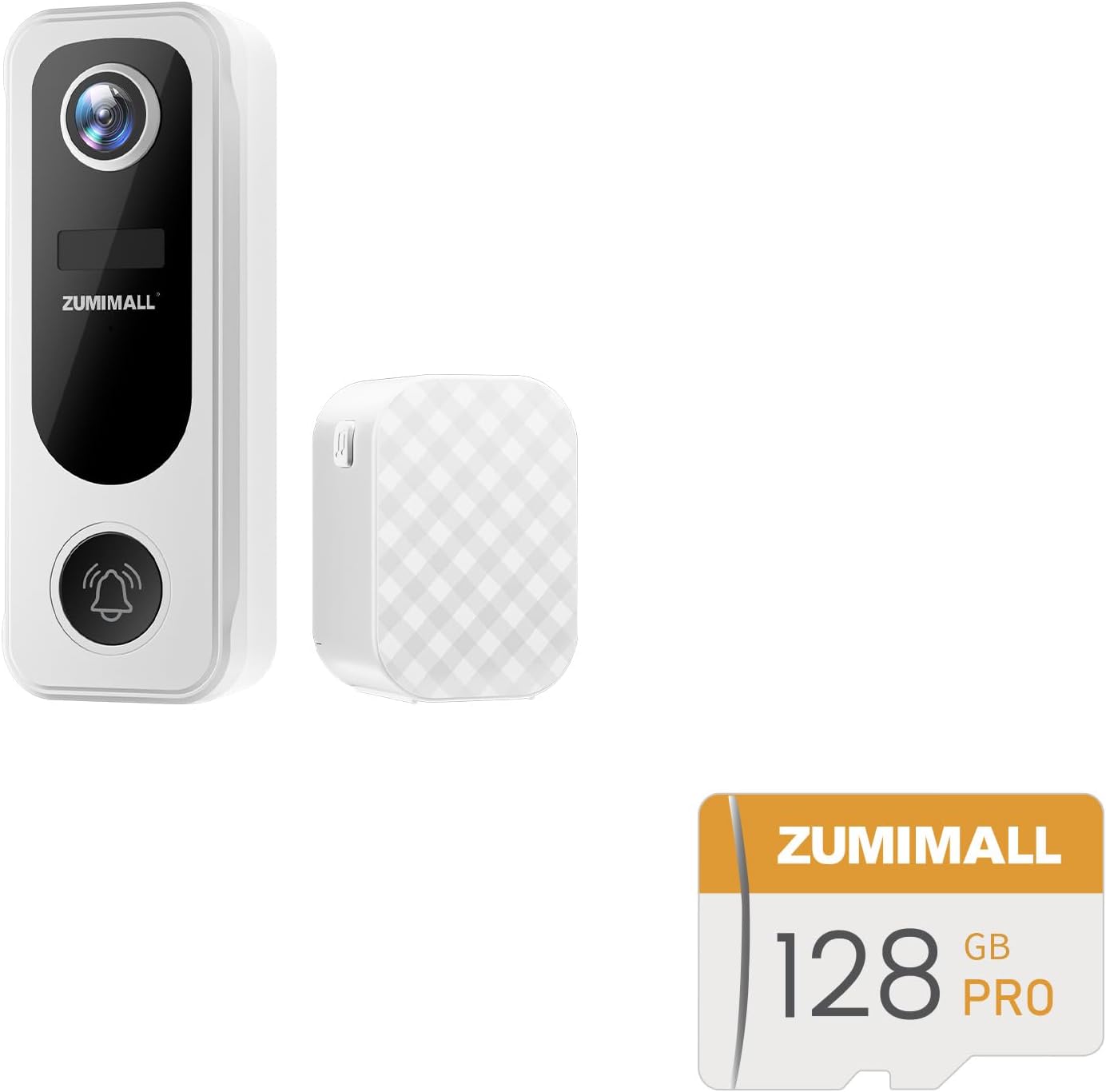ZUMIMALL Wireless Doorbell Camera with Voice Changer - AI Detection, 2-Way Audio