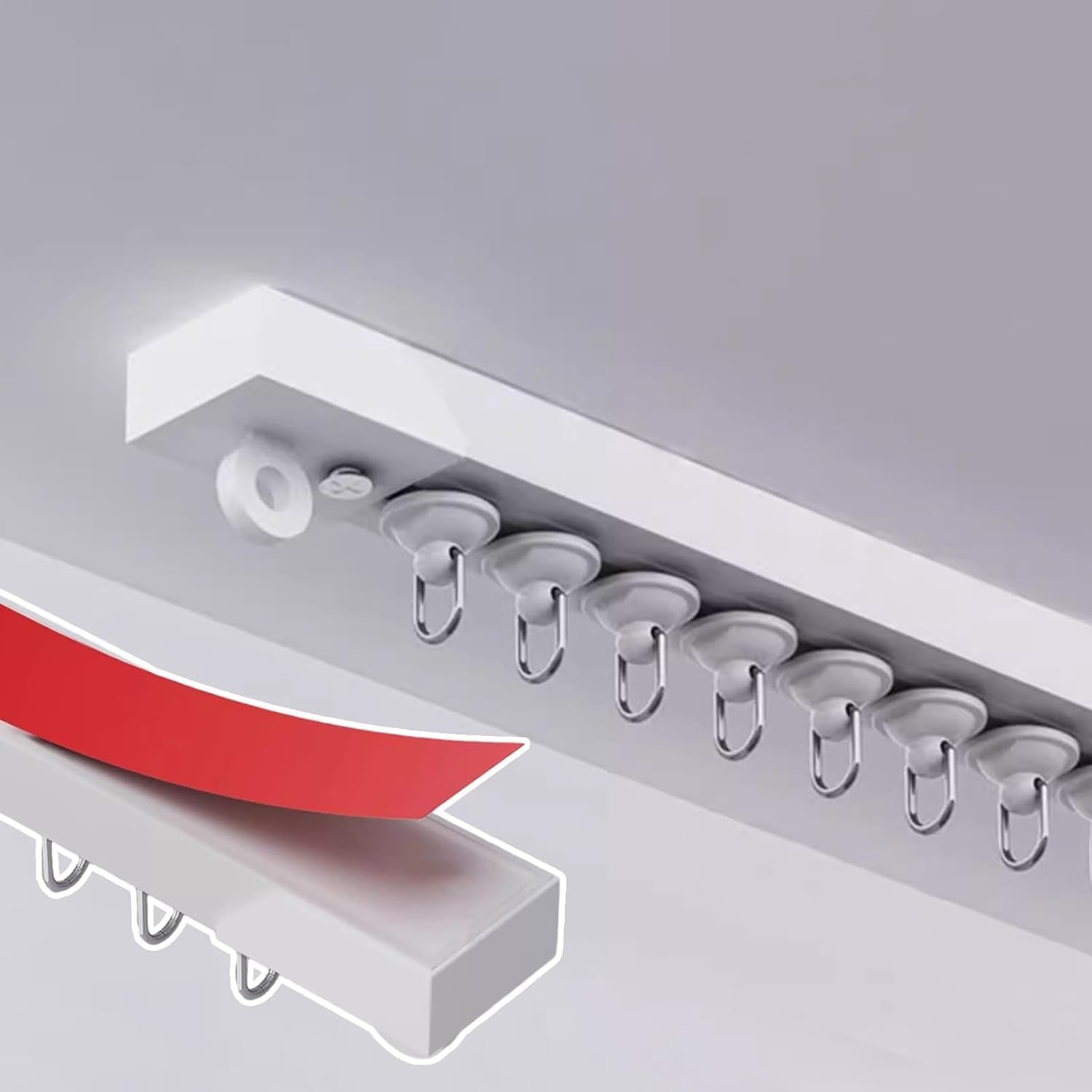 No Drill Ceiling/Wall Mount Curtain Track - Easy Install!